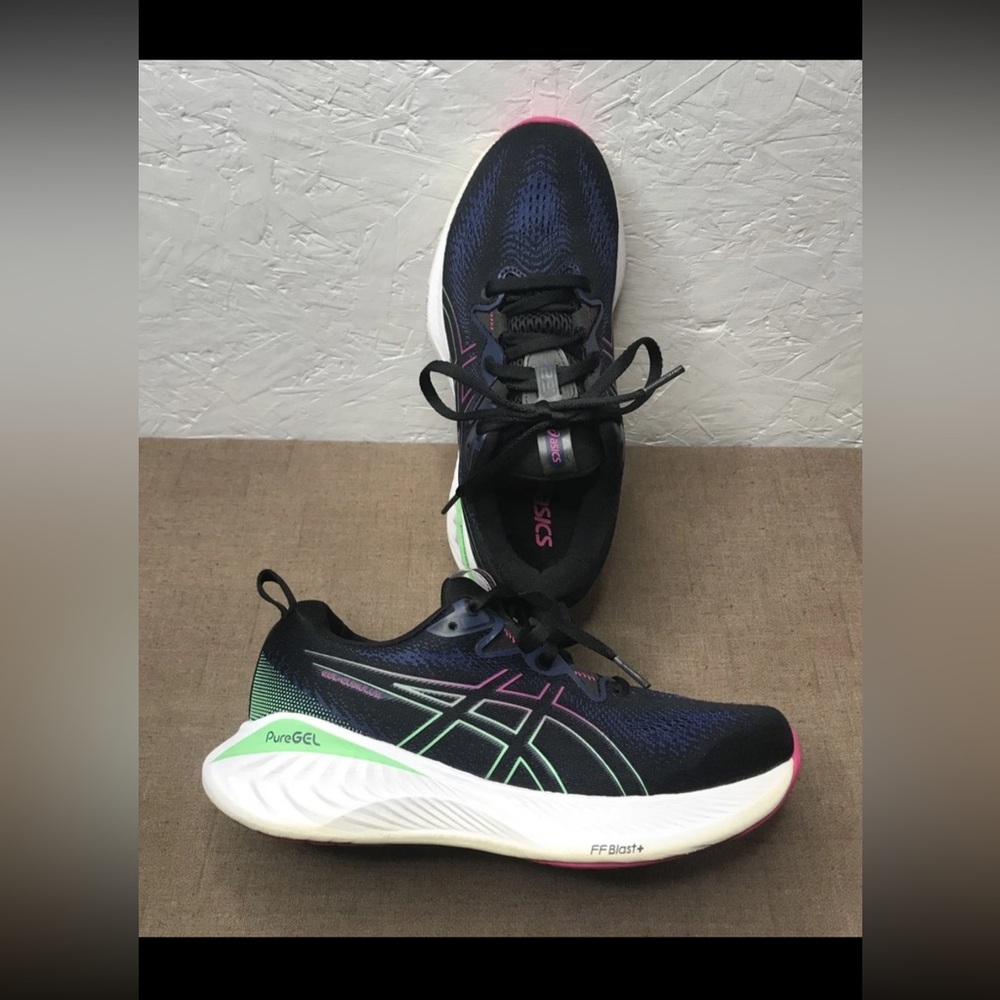 Excellent Asics Gel-Cumulus 25 Women's Running Shoes Black/Pink Rave Size 7.5
